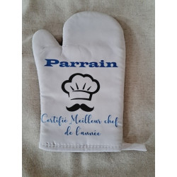 Gant et manique "Parrain certifié meilleur chef de l'année" - Accessoire de cuisine