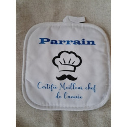 Gant et manique "Parrain certifié meilleur chef de l'année" - Accessoire de cuisine