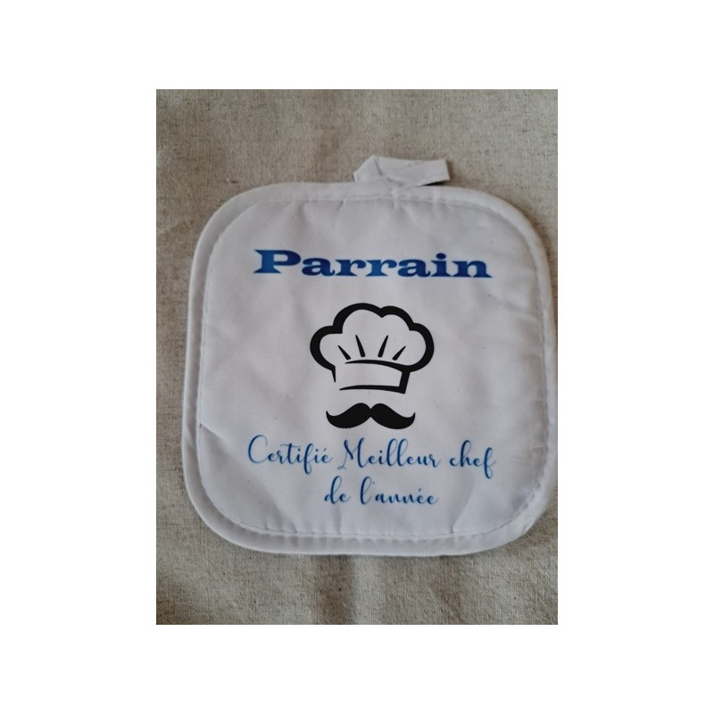 Gant et manique "Parrain certifié meilleur chef de l'année" - Accessoire de cuisine
