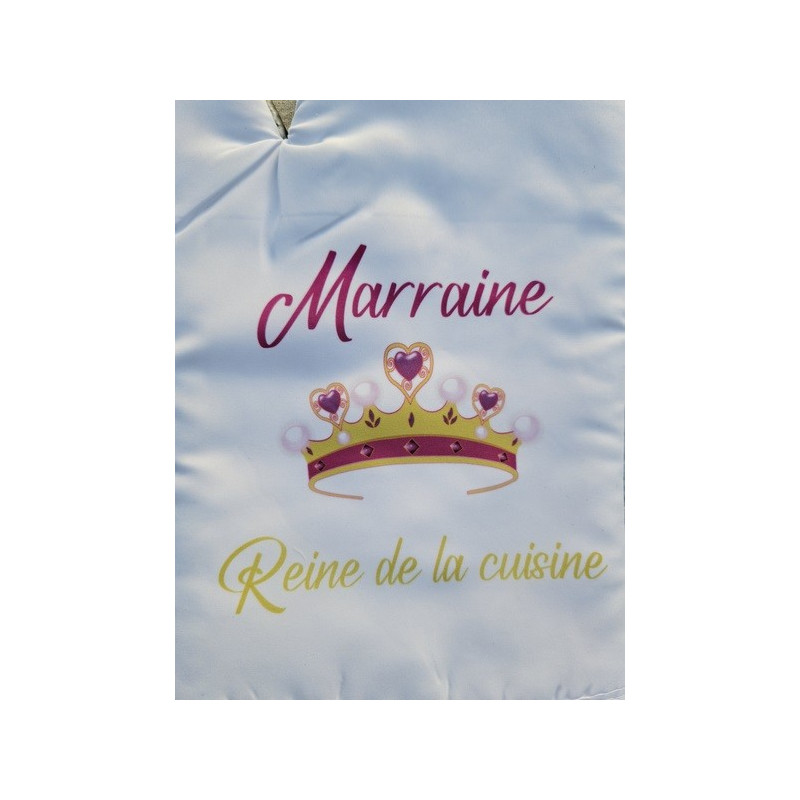 Gant et manique "Marraine Reine de la cuisine" - Personnalisable - Accessoire de cuisine