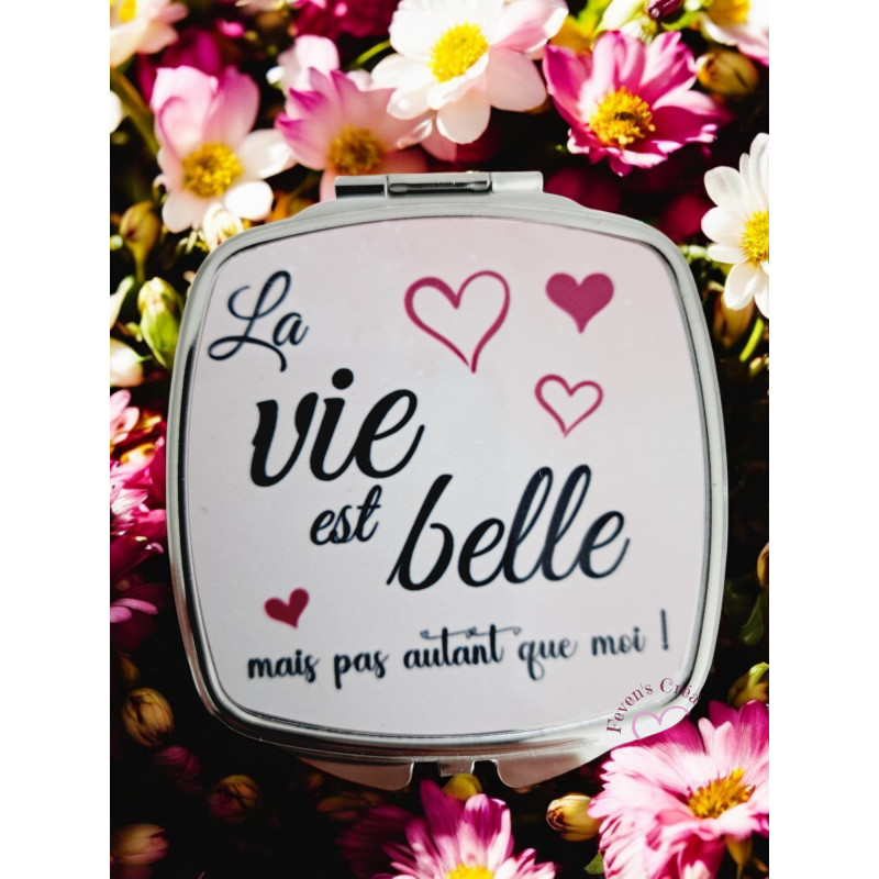Miroir de poche "La vie est belle"