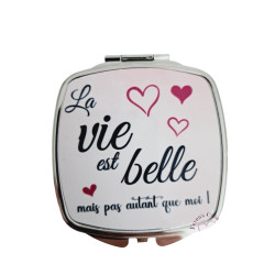 Miroir de poche "La vie est belle"
