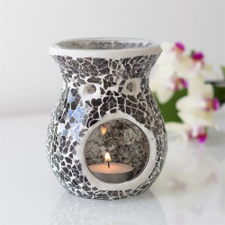 Brûle parfum craquelé gris