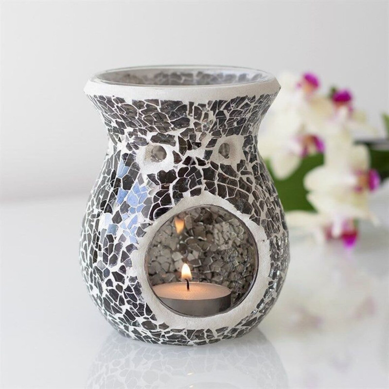 Brûle parfum craquelé gris