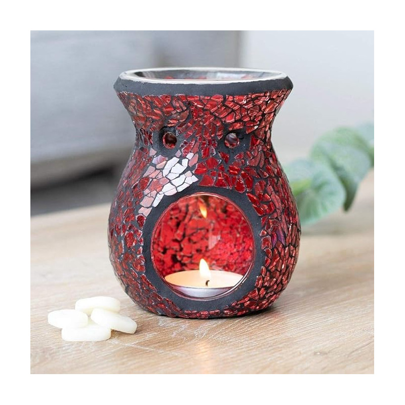 Brûle parfum craquelé rouge