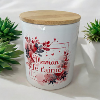 Bougie Maman je t'aime parfum Rubis ecarlate