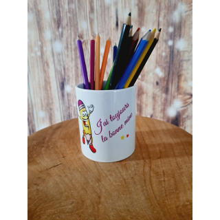Pot à crayons en céramique "J'ai toujours bonne mine"