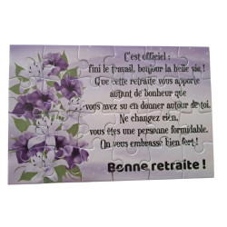 Puzzle personnalisé pour une retraite - 24 pièces avec pochon inclus