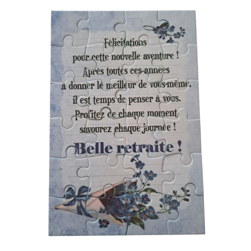 Puzzle personnalisé pour une retraite - 24 pièces avec pochon inclus