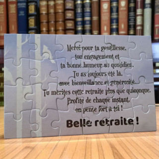 Puzzle personnalisé pour une retraite - 24 pièces avec pochon inclus