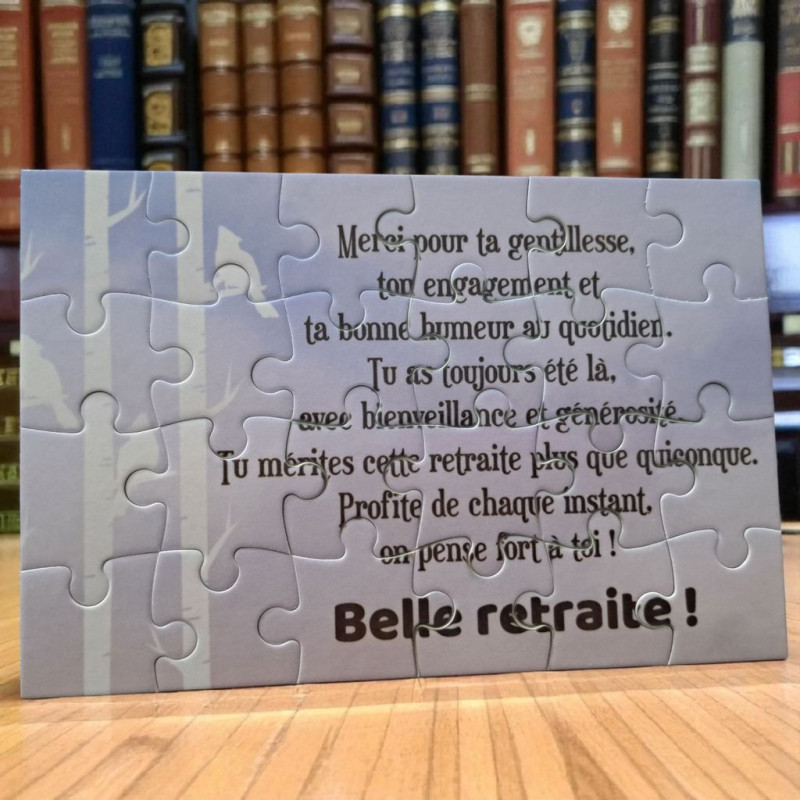 Puzzle personnalisé pour une retraite - 24 pièces avec pochon inclus