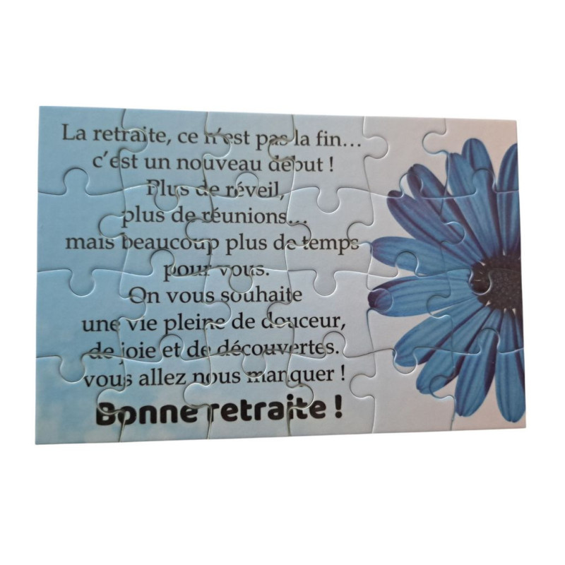 Puzzle personnalisé pour une retraite - 24 pièces avec pochon inclus