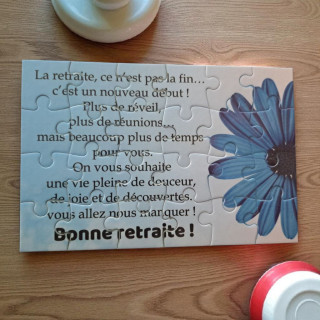 Puzzle personnalisé pour une retraite - 24 pièces avec pochon inclus