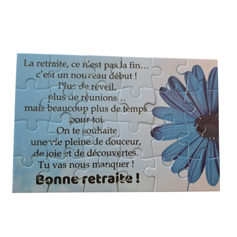 Puzzle personnalisé pour une retraite - 24 pièces avec pochon inclus