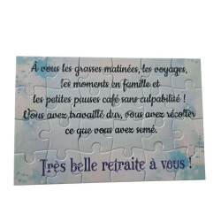 Puzzle personnalisé pour une retraite - 24 pièces avec pochon inclus