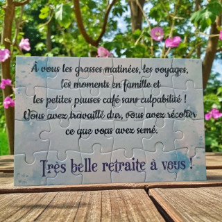 Puzzle personnalisé pour une retraite - 24 pièces avec pochon inclus