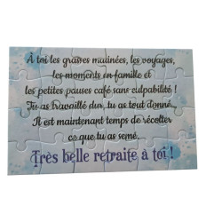 Puzzle personnalisé pour une retraite - 24 pièces avec pochon inclus