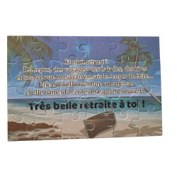 Puzzle personnalisé pour une retraite - 24 pièces avec pochon inclus