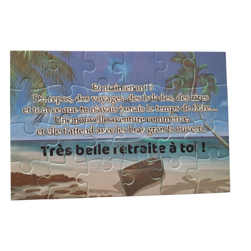 Puzzle personnalisé pour une retraite - 24 pièces avec pochon inclus