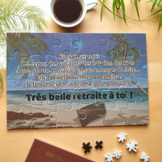 Puzzle personnalisé pour une retraite - 24 pièces avec pochon inclus