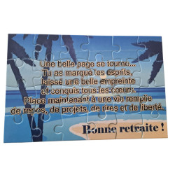 Puzzle personnalisé pour une retraite - 24 pièces avec pochon inclus