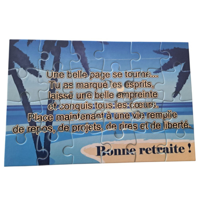 Puzzle personnalisé pour une retraite - 24 pièces avec pochon inclus