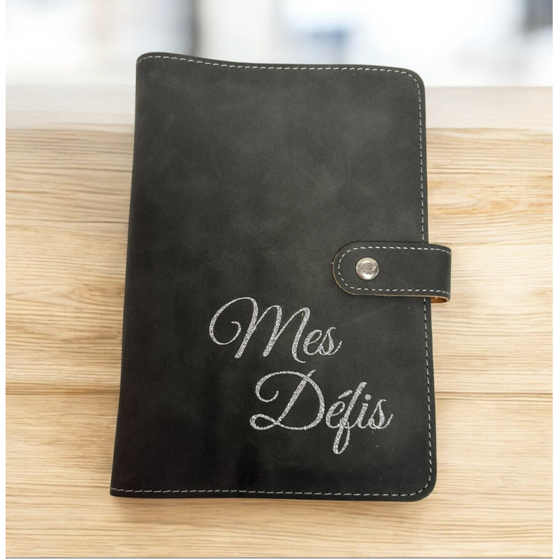 Classeur A6 "Mes défis"+ 6 enveloppes transparentes