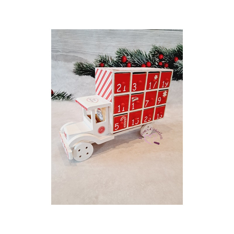 Calendrier de l'avent en bois - Luge