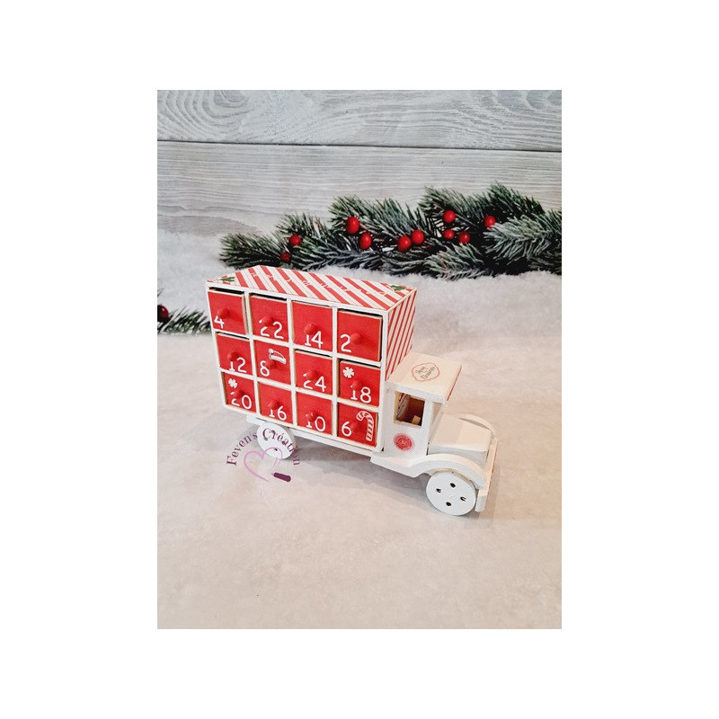Calendrier de l'avent en bois - Luge