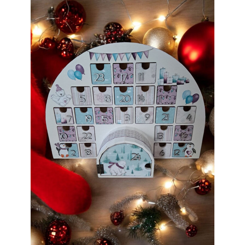 Calendrier de l'avent en bois - Maison