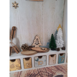 Calendrier de l'avent en bois - Luge