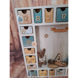Calendrier de l'avent en bois - Luge