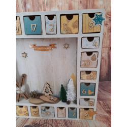 Calendrier de l'avent en bois - Luge