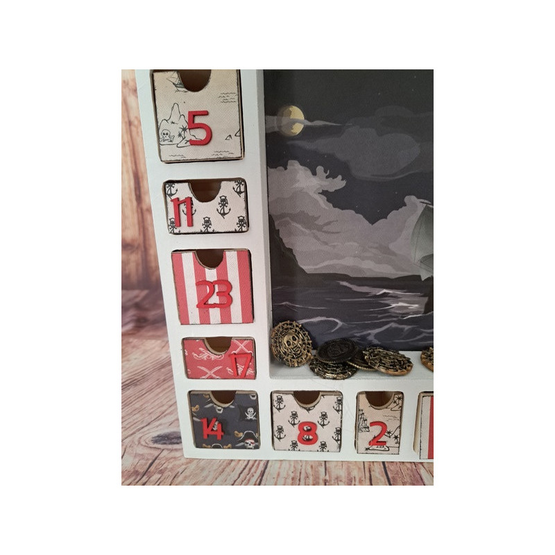 Calendrier de l'avent en bois - Luge