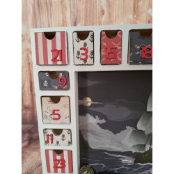 Calendrier de l'avent en bois - Luge