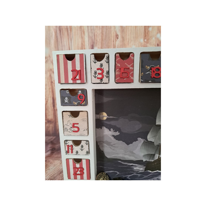 Calendrier de l'avent en bois - Luge