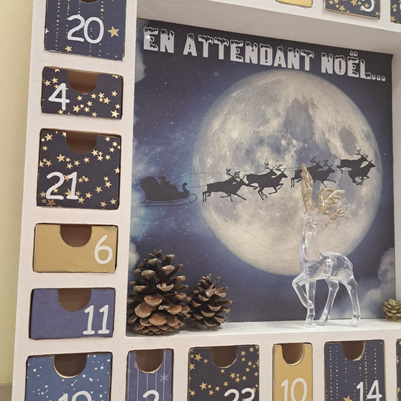 Calendrier de l'avent en bois - Luge