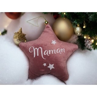 Étoile en tissu effet velours personnalisée – Décoration de sapin