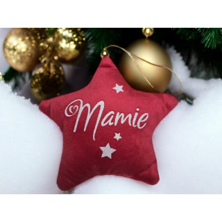 Étoile en tissu effet velours personnalisée – Décoration de sapin