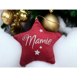 Étoile en tissu effet velours personnalisée – Décoration de sapin