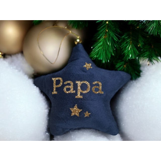 Étoile en tissu effet velours personnalisée – Décoration de sapin