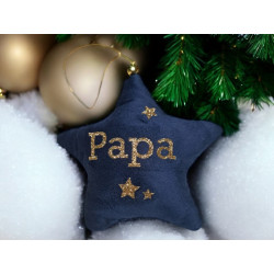 Étoile en tissu effet velours personnalisée – Décoration de sapin