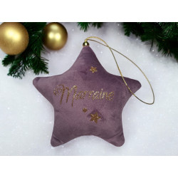 Étoile en tissu effet velours personnalisée – Décoration de sapin