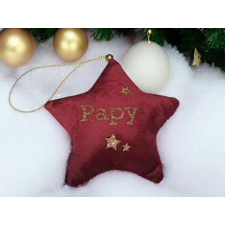 Étoile en tissu effet velours personnalisée – Décoration de sapin