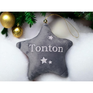 Étoile en tissu effet velours personnalisée – Décoration de sapin