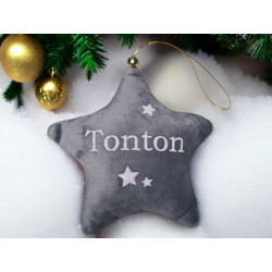 Étoile en tissu effet velours personnalisée – Décoration de sapin