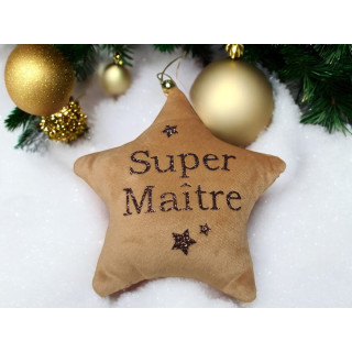 Étoile en tissu effet velours personnalisée – Décoration de sapin
