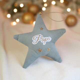 Étoile en tissu effet velours personnalisée – Décoration de sapin