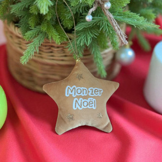 Étoile en tissu effet velours personnalisée – Décoration de sapin