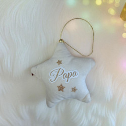Étoile en tissu effet velours personnalisée – Décoration de sapin